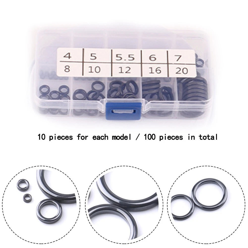 Fishing Rod Guide Ring Set of 100 Ceramic Repair Parts Tools