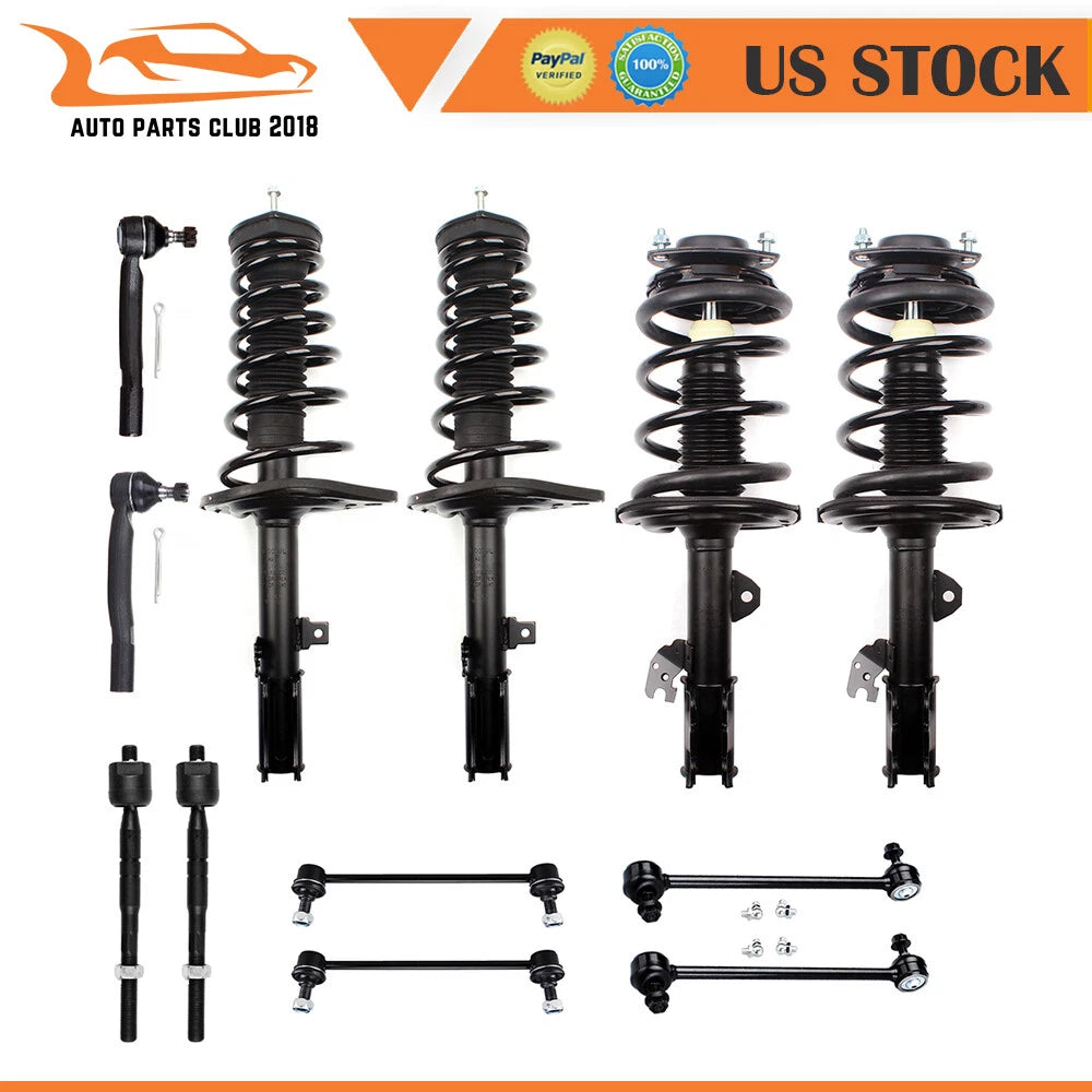 Front Rear Struts & Coil Springs Tie Rods Sway Bars for Toyota Camry (2007–2011)