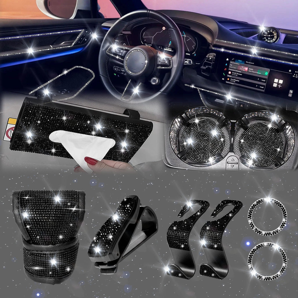 Engine Button Ring & Gear Shift Cover Decor Kit for Tesla Model S (2016–2020)