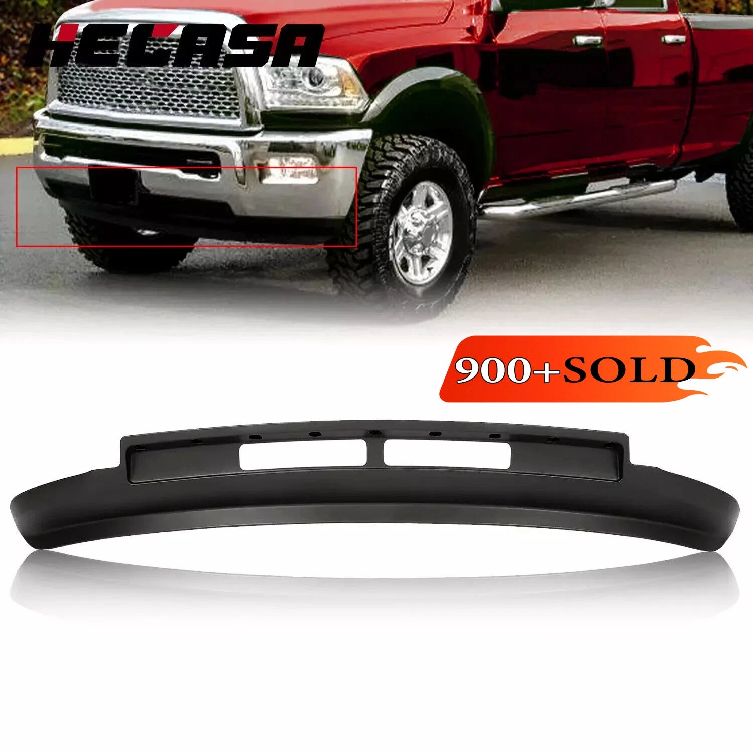 Front Lower Bumper Valance Panel for Dodge Ram 2500 3500 (2013–2018) Black