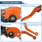Adjustable Short Brake Clutch Levers for Suzuki GSR750/GSX-S750 (2011–2021) Orange
