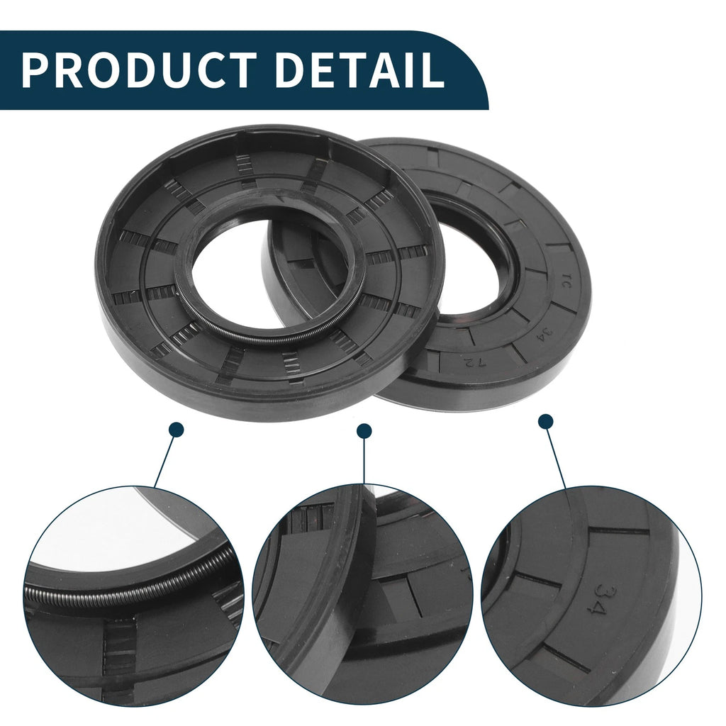 Set of 5 Oil Seal Rotary Shaft Seals NBR Rubber 34x72x10mm