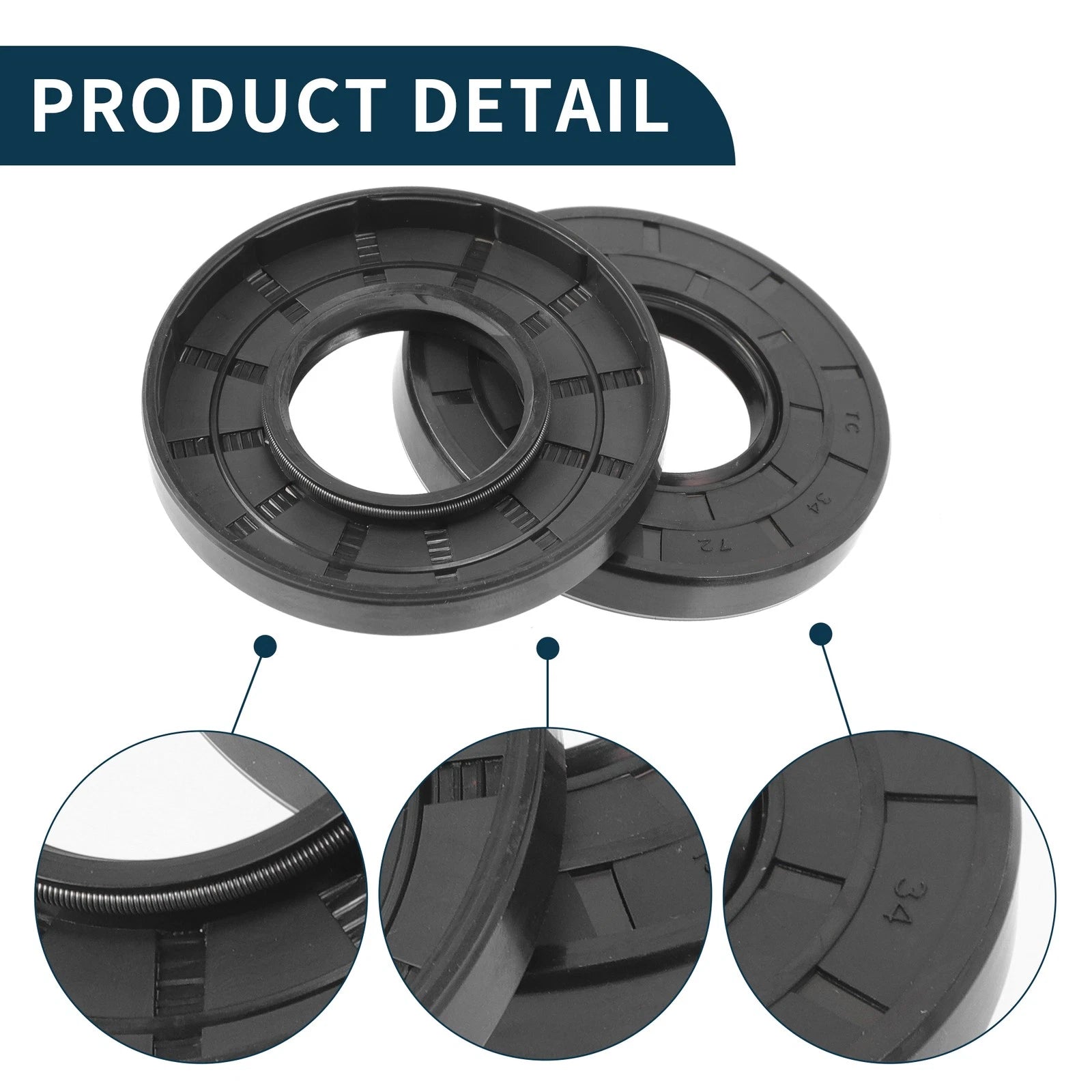 Set of 5 Oil Seal Rotary Shaft Seals NBR Rubber 34x72x10mm