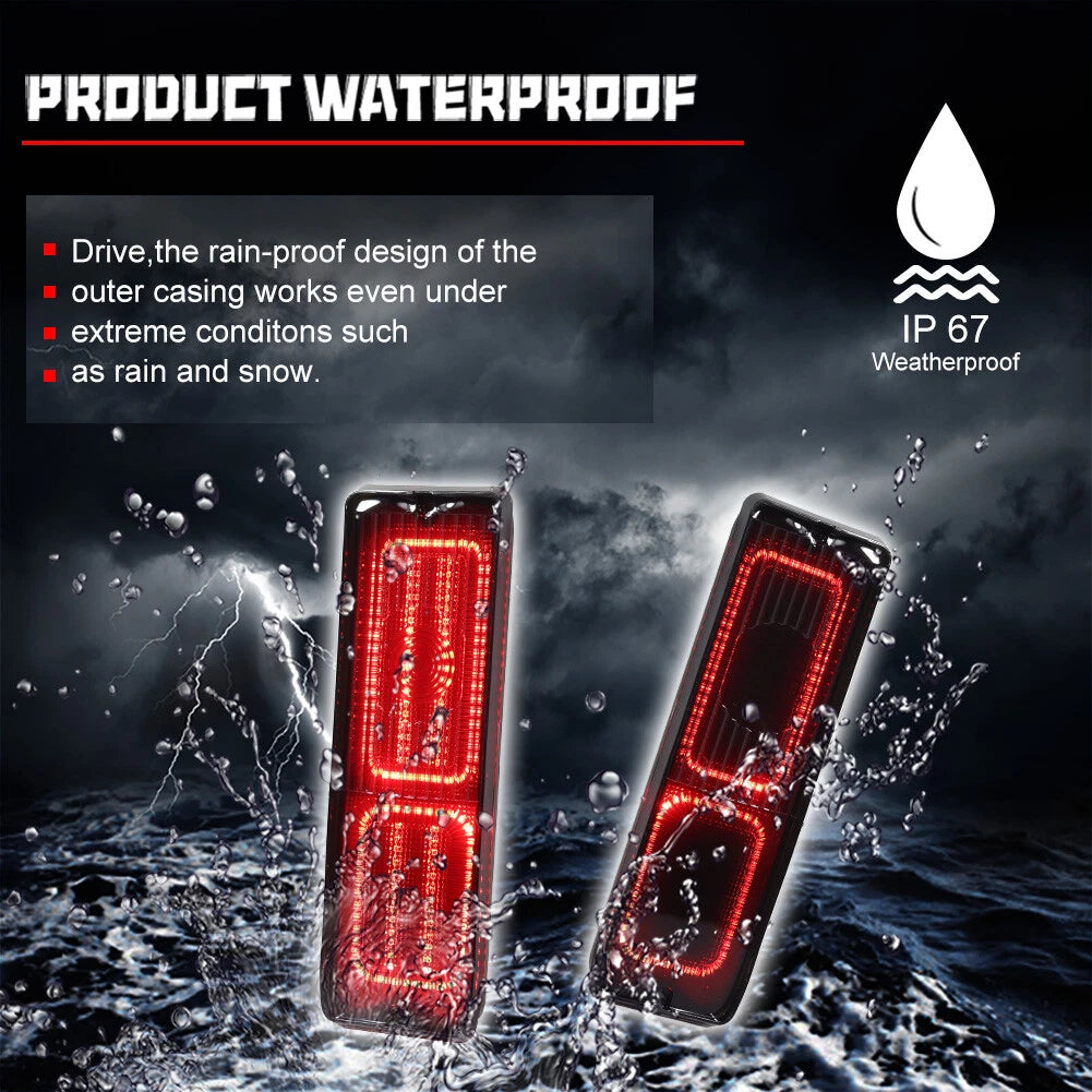 Smoked Red LED Tail Lights for Chevy GMC Pickup Truck (1967–1972)