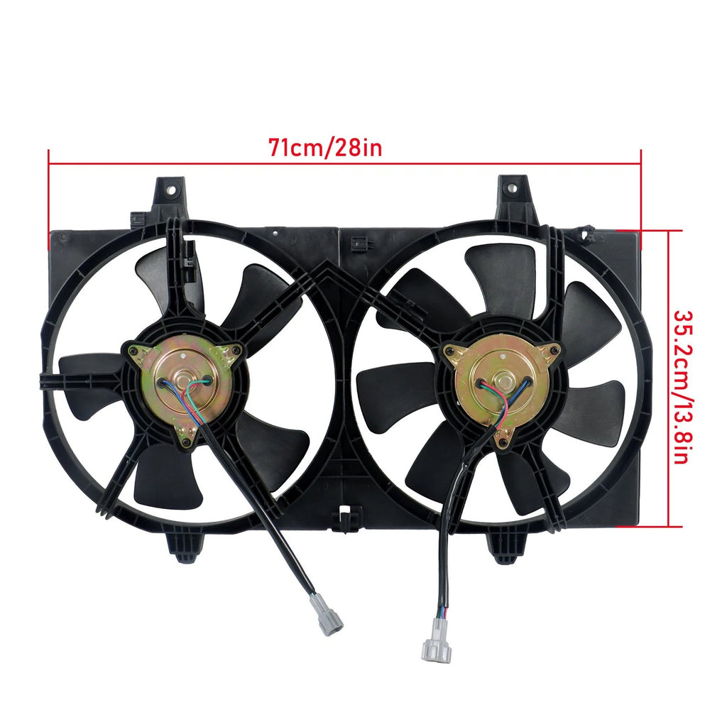 Dual Radiator Condenser Cooling Fan Assembly for Nissan Sentra 2002-2006
