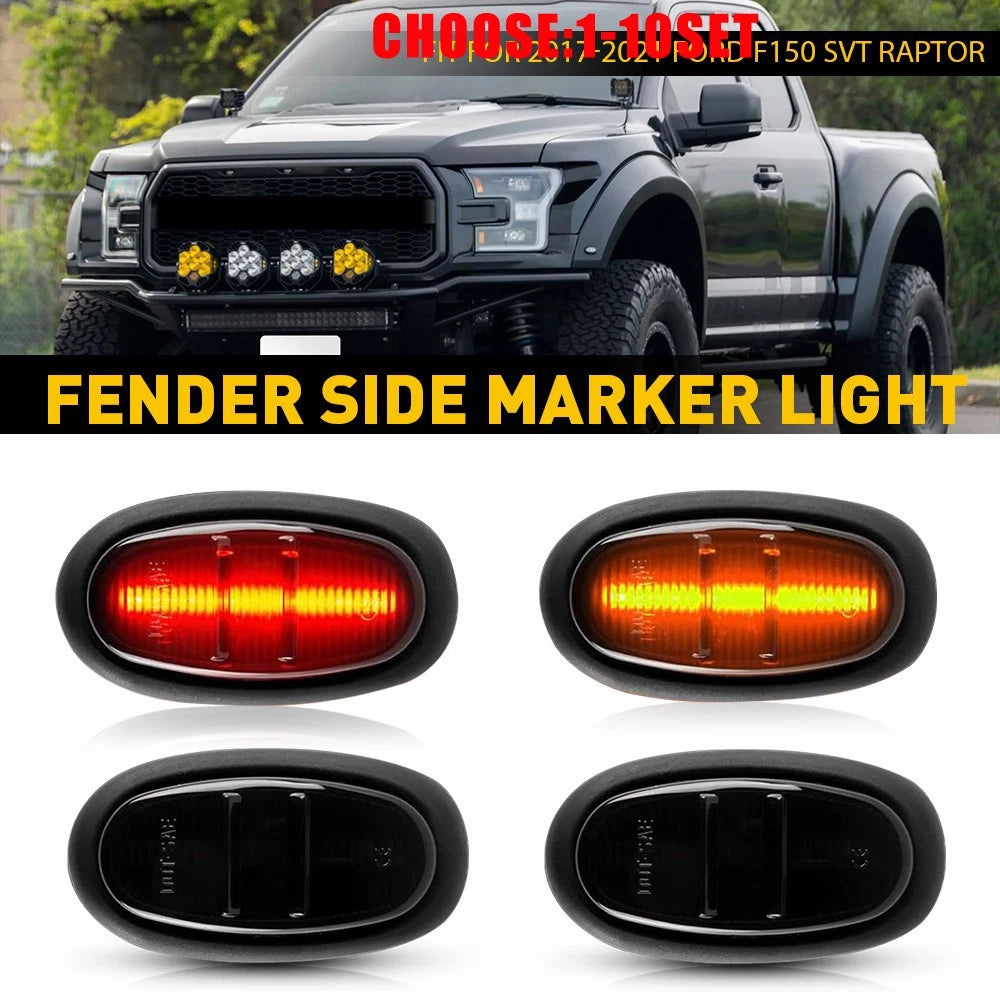 Set of 4 LED Side Marker Lights for Ford F-150 Raptor (2017–2021)