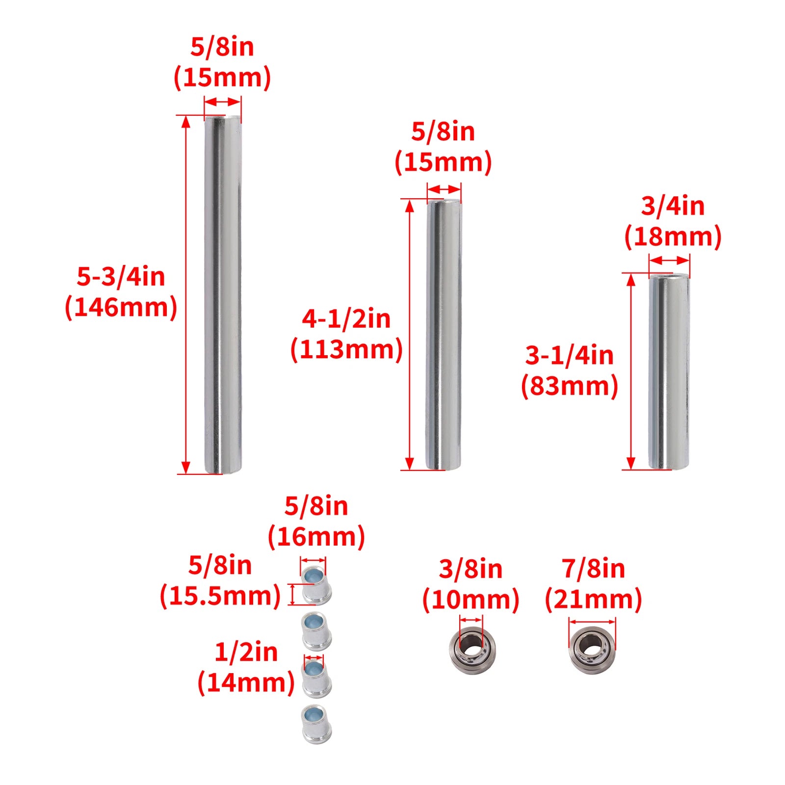A Arm Bushings Shaft Kit for Honda Rincon 650 680 (2003–2022)