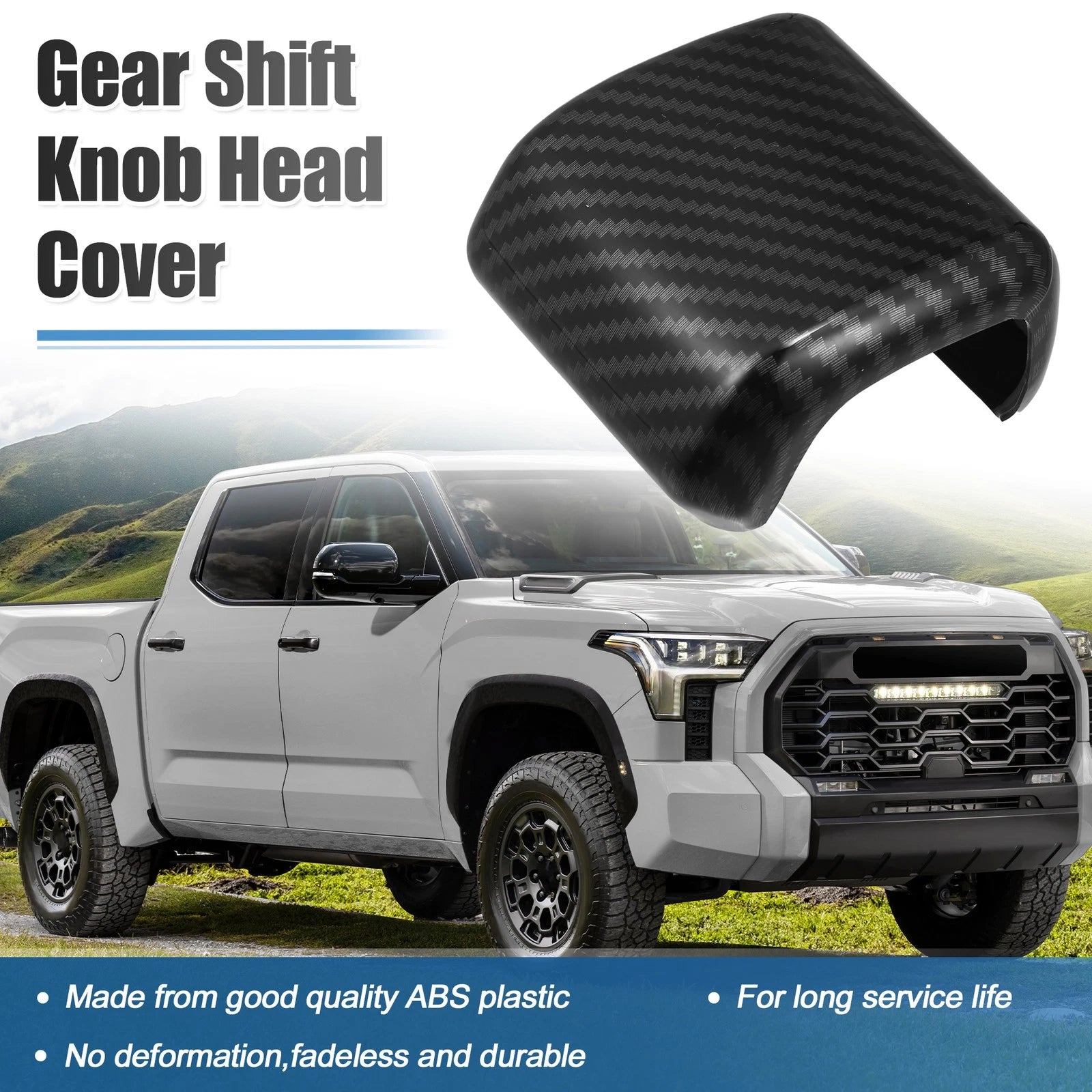 Carbon Fiber Pattern Gear Shift Knob Head Cover for Toyota Tundra (2022–2023)