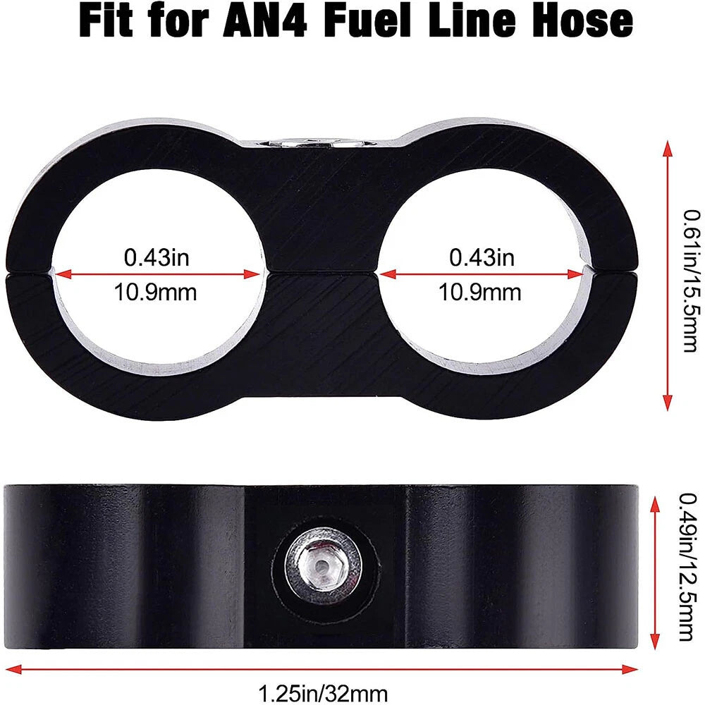 Hose Separator Clamp for 1/4 Oil Fuel Hose Line for Universal (—)