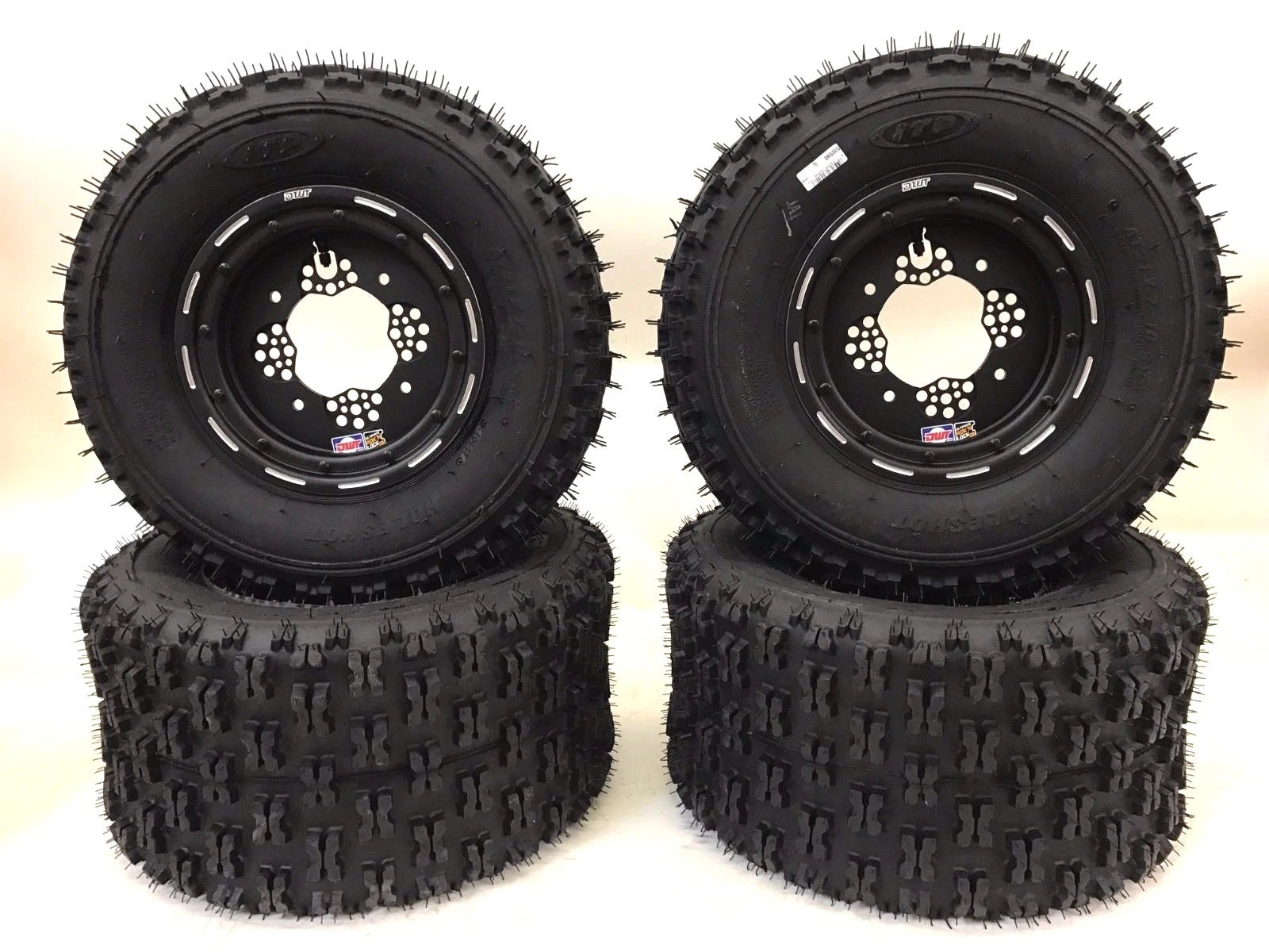 Set of 4 DWT G3 Beadlock Rims + ITP Holeshot Tires for Honda TRX450R (2004–2007)