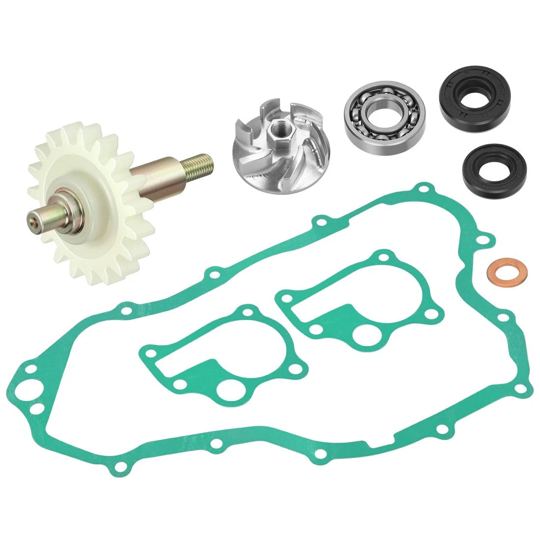 Water Pump Repair Kit for Honda CR250R (1992–1996) - Shaft, Gear, Impeller, Gasket, Seal