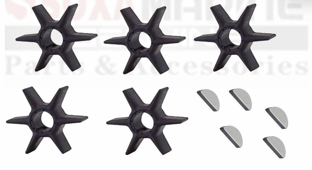 5pcs Water Pump Impeller with Key for Yamaha Mariner Outboard (6CE-44352-00)