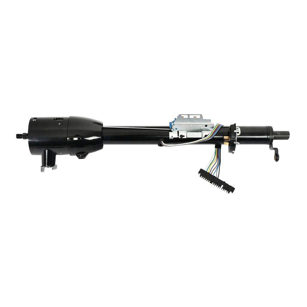 28" Black Tilt Steering Column w/ Key & 9 Bolt Adapter for