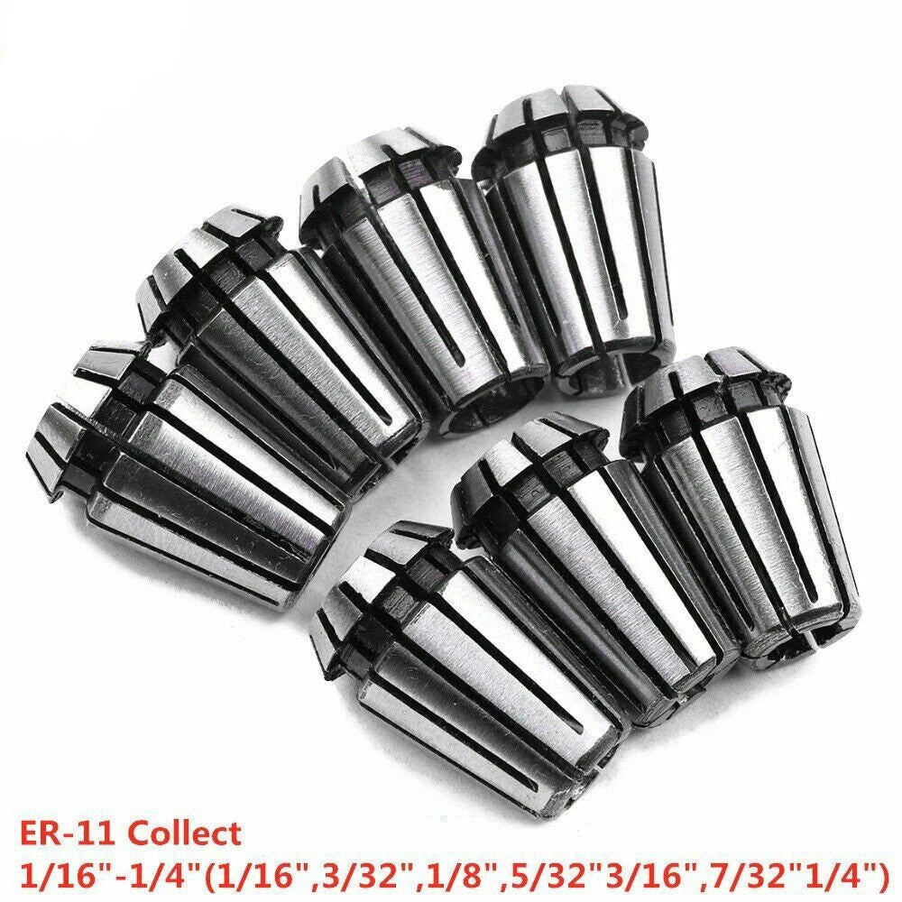 7PC ER11 Spring Collet Kit for CNC Milling Lathe Engraving Machine