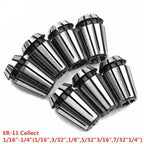 7PC ER11 Spring Collet Kit for CNC Milling Lathe Engraving Machine