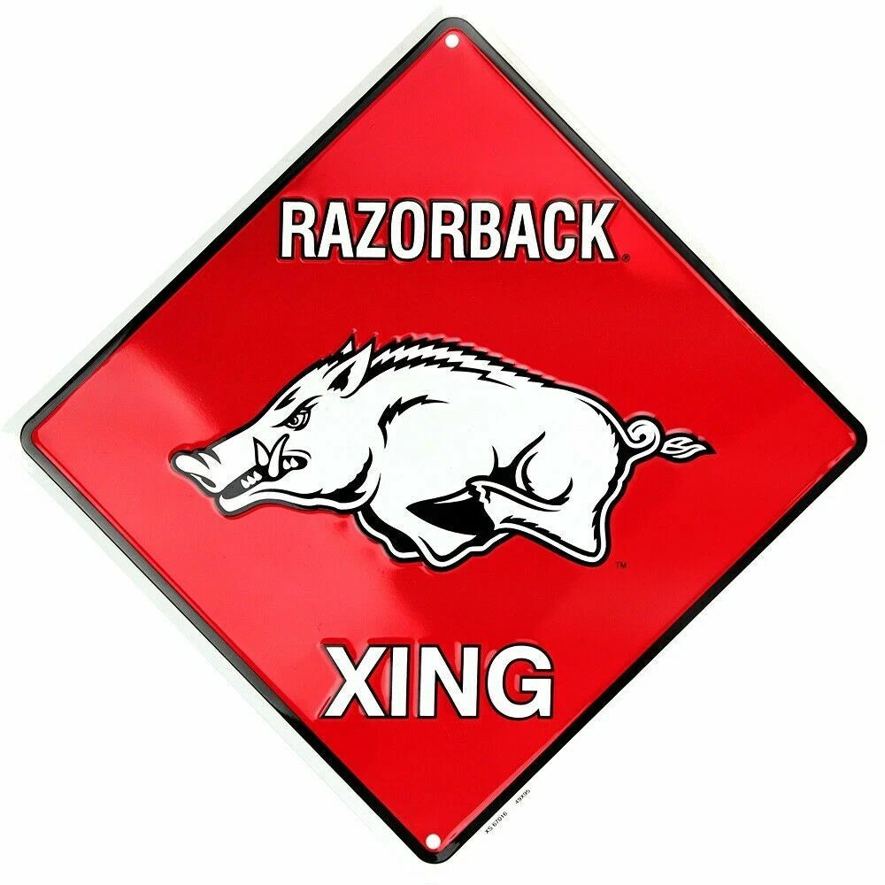 12" Embossed Metal Sign for University of Arkansas Razorbacks
