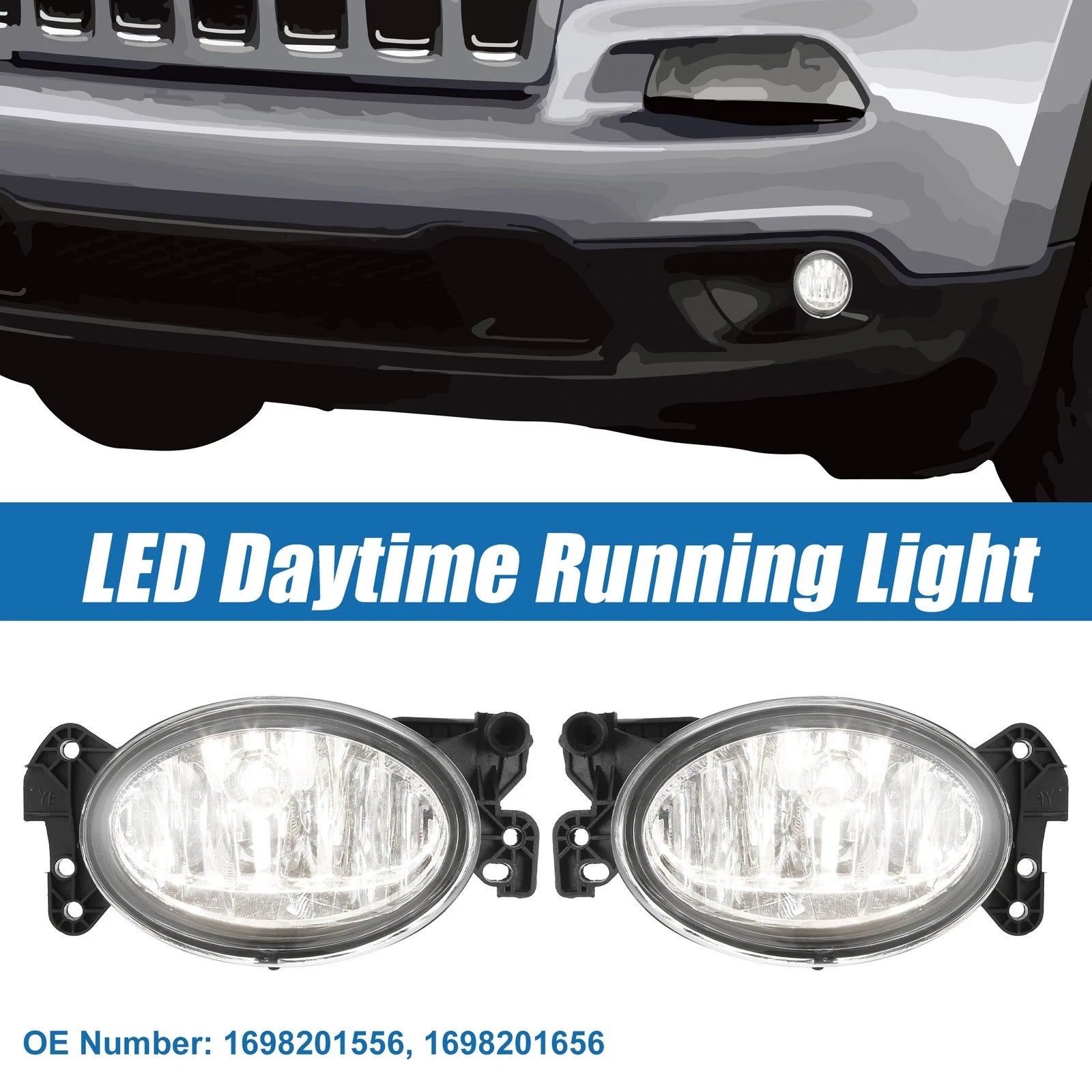 Driving Fog Lights 1698201556 for Mercedes (1 Pair)
