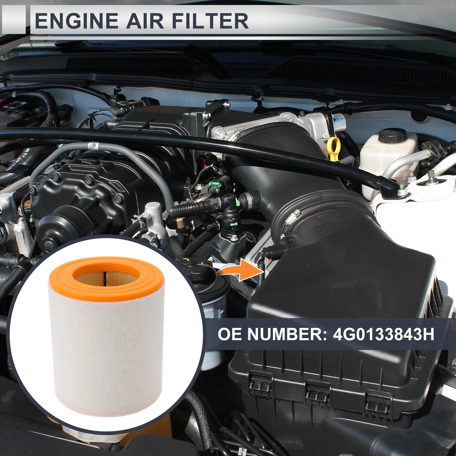 Car Engine Air Filter No. 4G0133843K for Audi A6 2.0L (2012–2018)