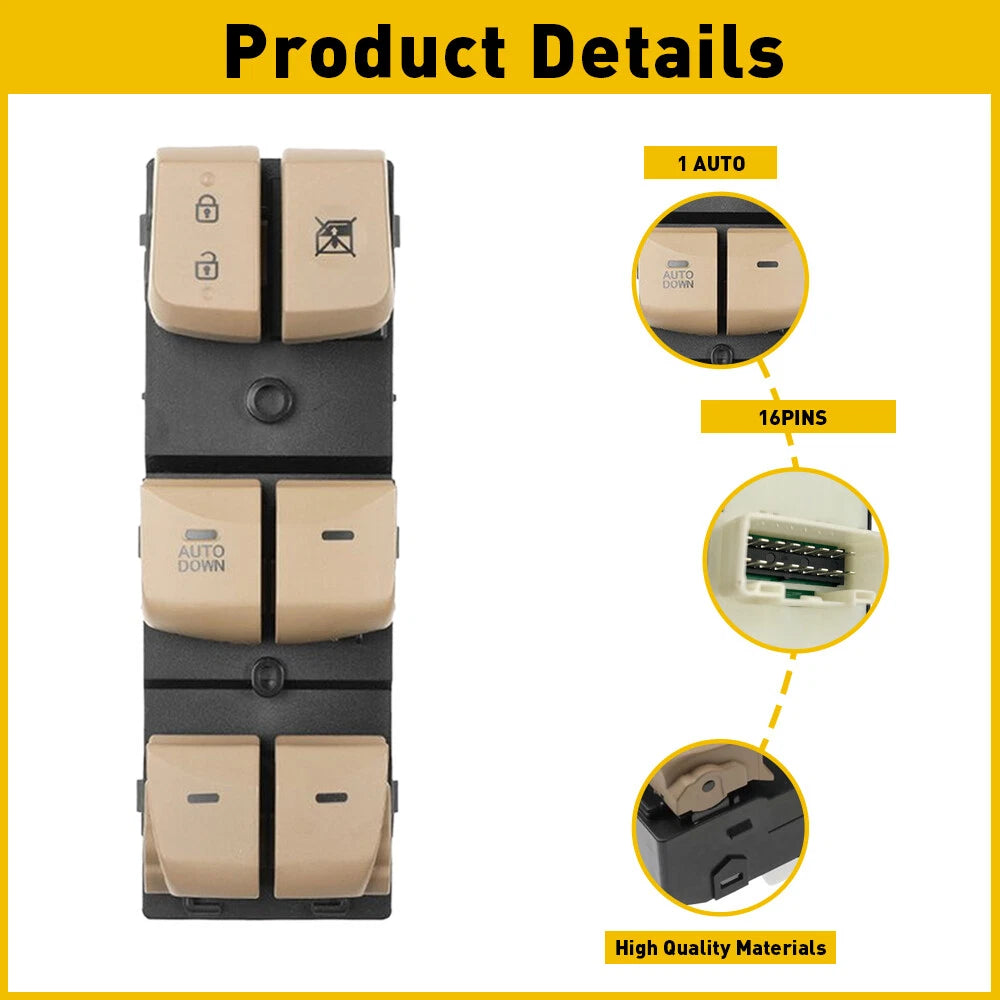 Power Window Switch for Hyundai Elantra (2011â2015)