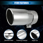 2.8" Inlet Exhaust Tip for Toyota Tacoma (2005–2023) Silver Tone