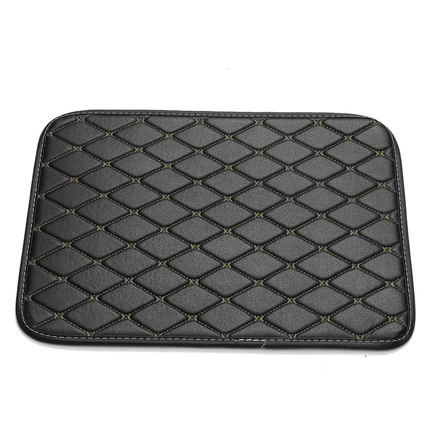 4Pcs Universal Waterproof PU Leather Car Floor Mats Black & Beige