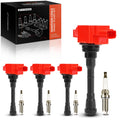 Set of 4 Ignition Coils & Iridium Spark Plugs for Nissan Juke (2011–2017)
