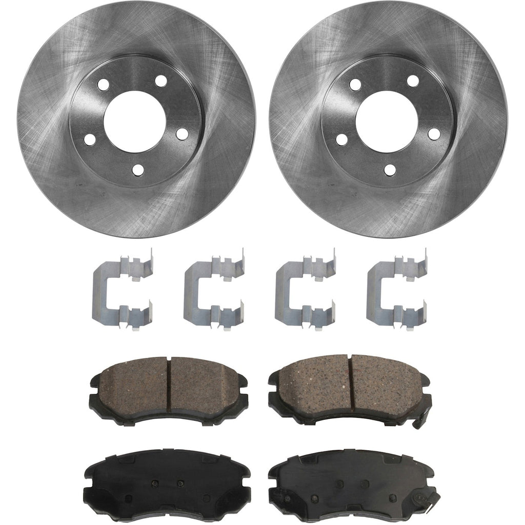 Set of 2 Brake Rotors and Pads for Kia Optima (2002–2006) Front FWD