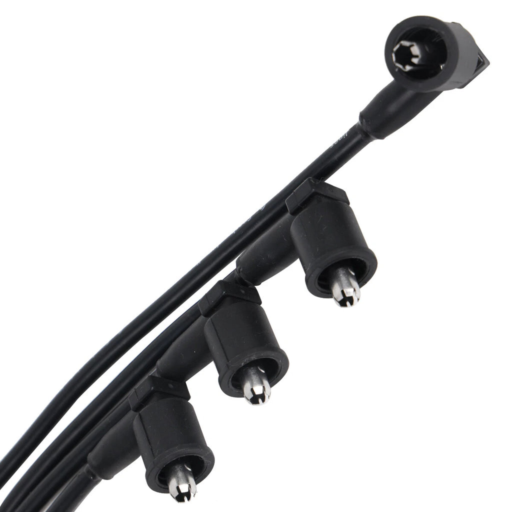 Set of 4 Spark Plugs +4 Ignition Wires for Hyundai Elantra Tiburon Kia Spectra Soul (L4 2L)