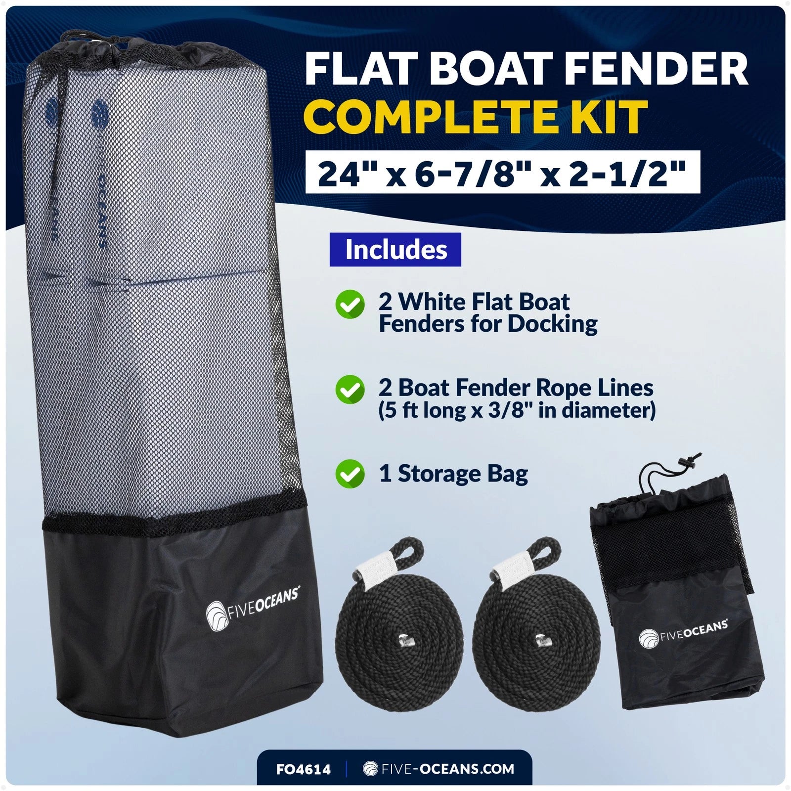2-Pack Boat Fenders for Contour Bumper (23-1/2" x 6-7/8" x 2-1/2")