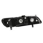 Pair of Black Housing Clear Corner Headlights for Honda Accord (1998–2002)