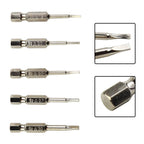 5 Pcs Magnetic Triangle Head Screwdriver Bits 1/4" Hex Shank 50mm