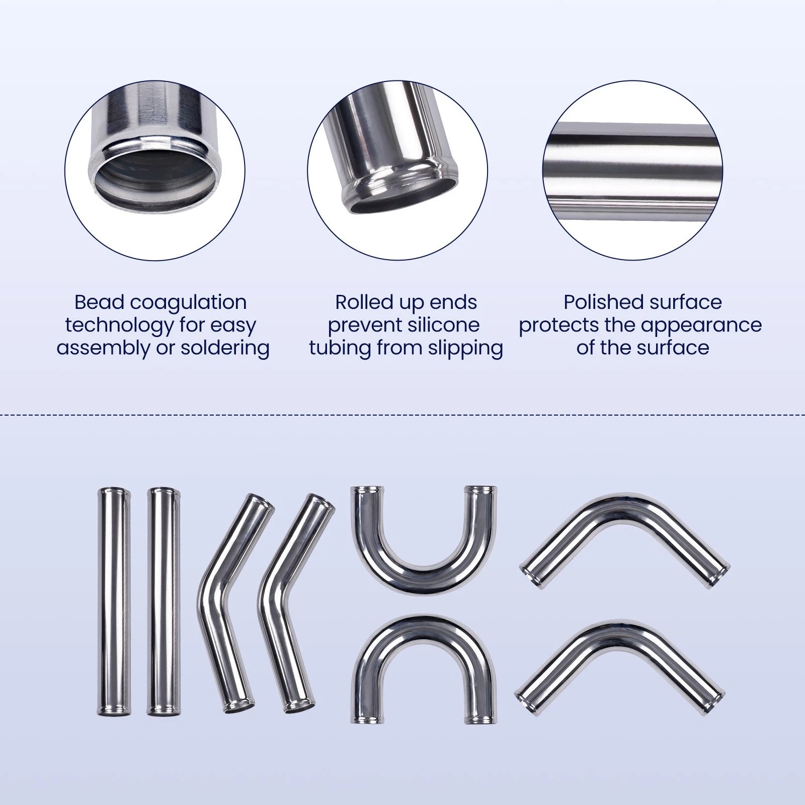 2.5" Aluminum Turbo Intercooler Pipe Kit for Universal Applications