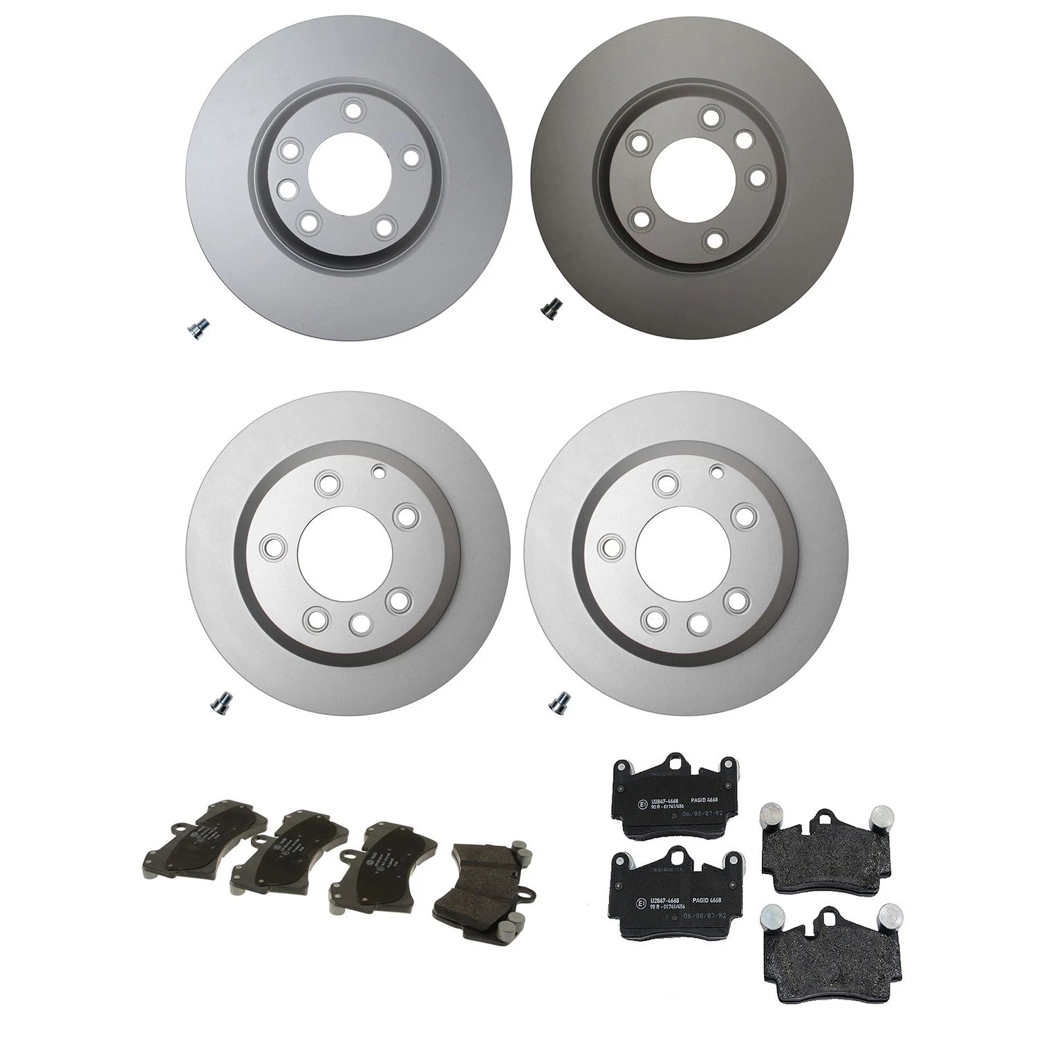 Hella Front 350mm & Rear 330mm Rotors Disc Brake Pad Kit for Audi Q7 (2006–2015)