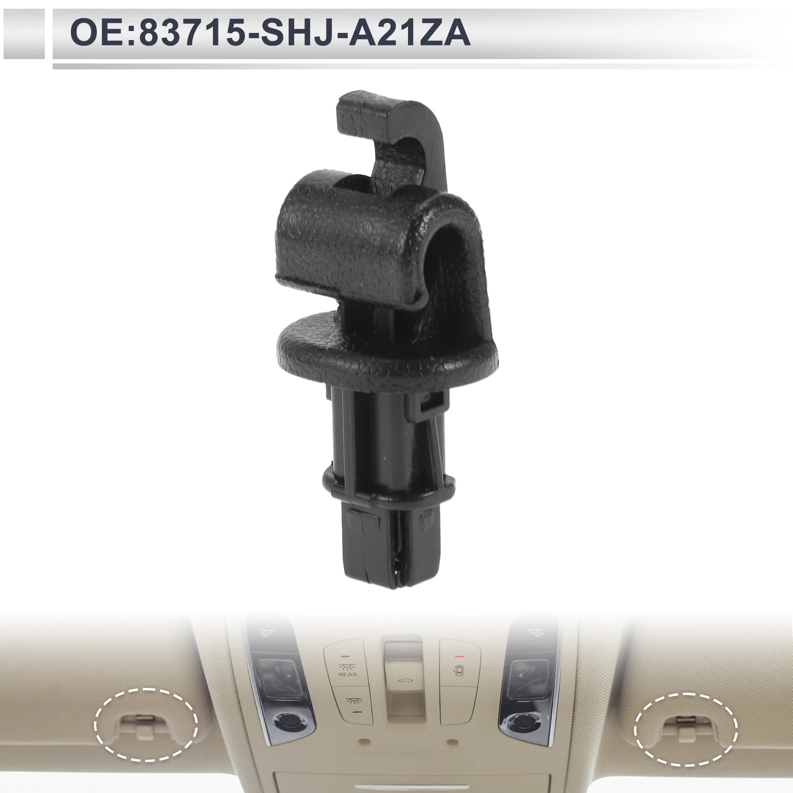 Sun Visor Holder Clip for Honda Odyssey (2005–2010) No. 83715-SHJ-A21ZA Black