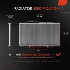 Radiator with Oil Cooler for Honda Accord (2005–2007)