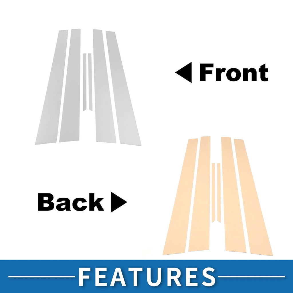 Set of 6 Door Pillar Window Trim for Toyota Camry (2002–2006) Chrome