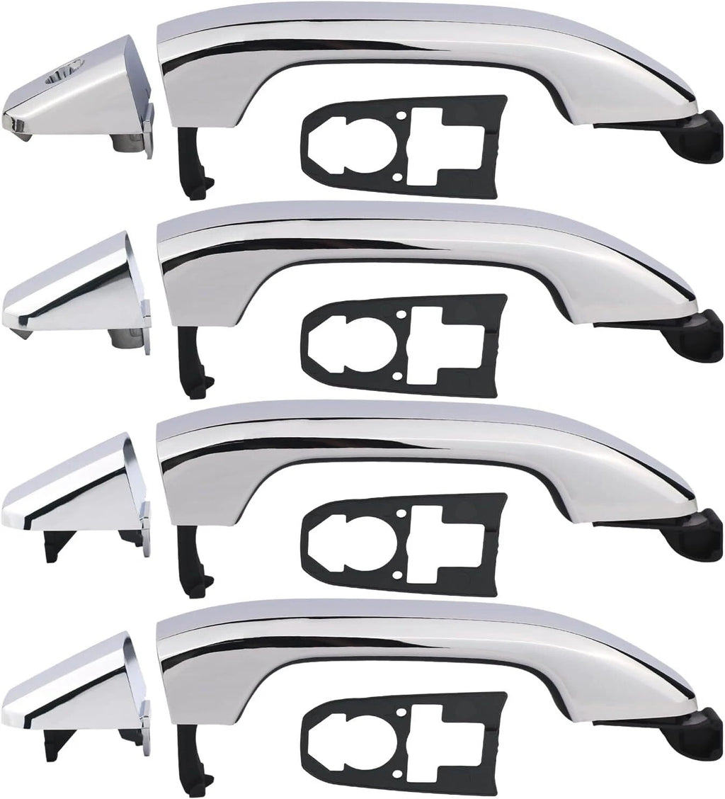 Set of 4 Chrome Exterior Door Handles for Chevrolet Silverado 1500 (2014–2017)