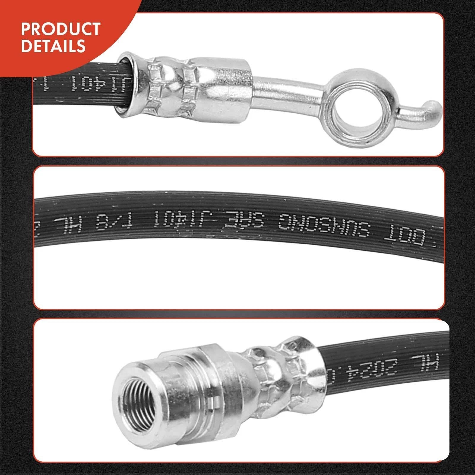 2X Rear Brake Hydraulic Hose for Kia Borrego (2009)