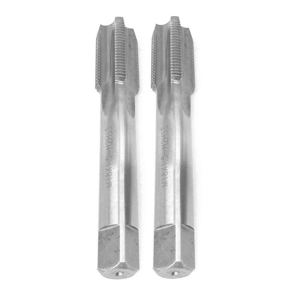 2Pcs Taps 18x1.5mm HSS Metric Taper for Automotive Applications