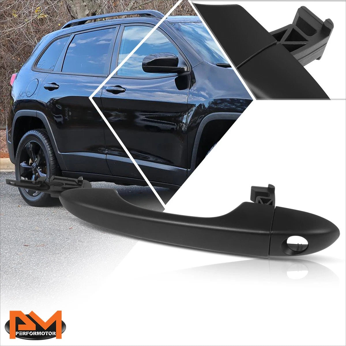 Front Left Exterior Door Handle w/ Keyhole for Jeep Cherokee (2014–2018)