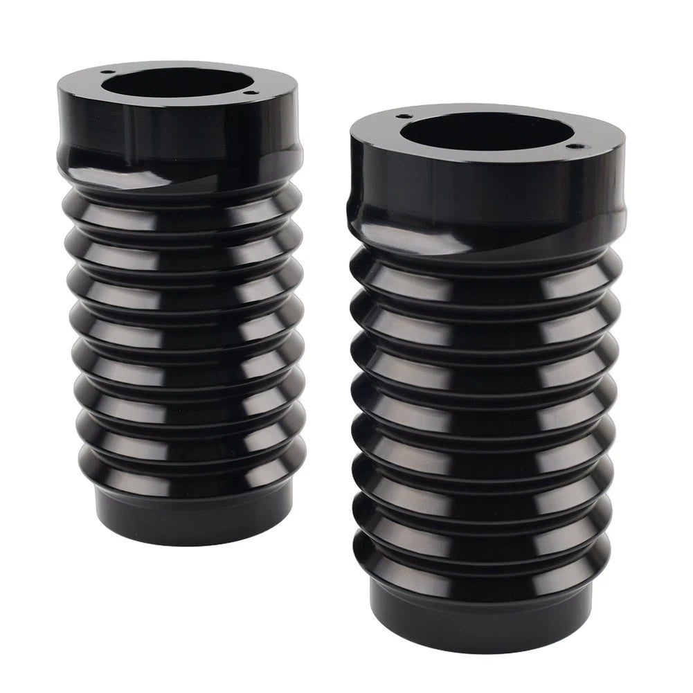 Retro Fork Boot Slider Covers for Harley Tour Road Street Tri Glide (2014–2023) Black