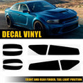 Tail Light Side Marker Overlay for Dodge Charger (2015–2023) Smoke Tint Vinyl