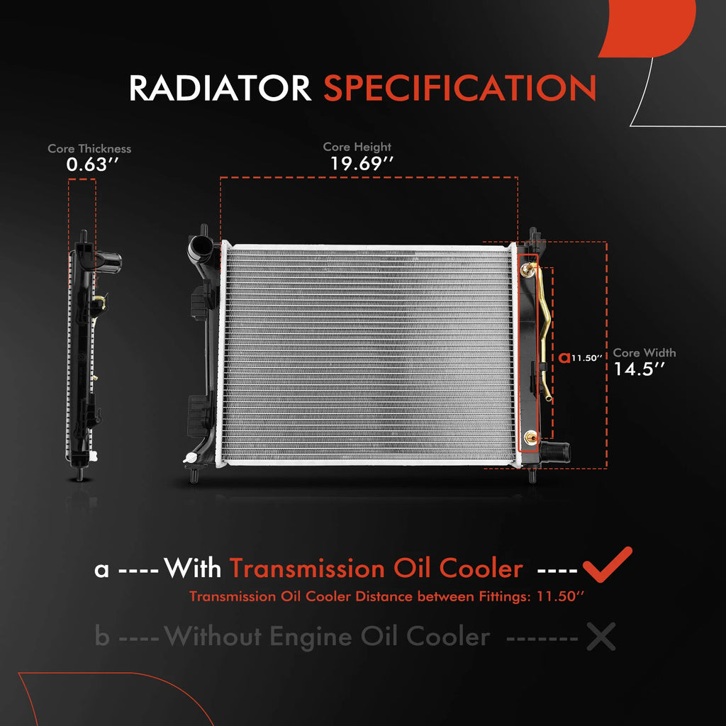 Auto Trans Radiator with Trans Oil Cooler for Hyundai Accent Kia Rio