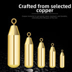 Set of 25 Copper Sinkers Weights for Sea Fishing Tool Kit