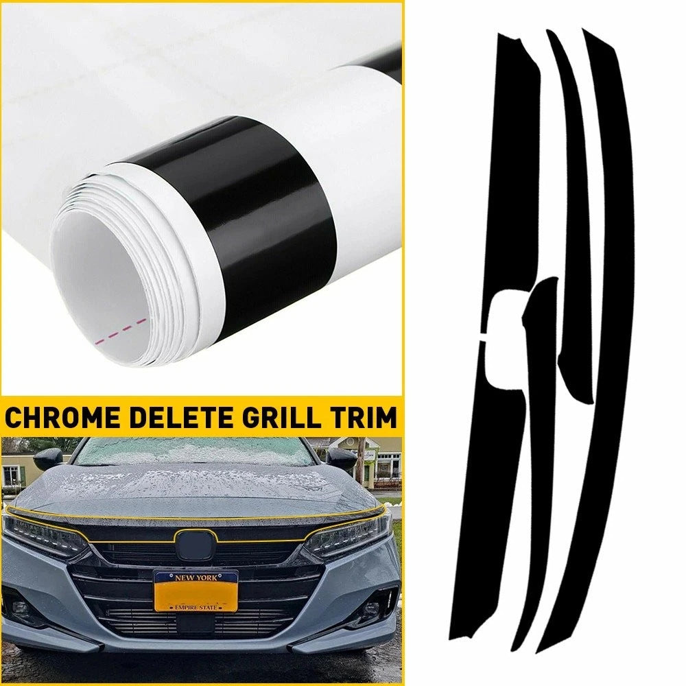 Chrome Delete Blackout Overlay for Honda Accord (2021–2022) Front Grill Trim