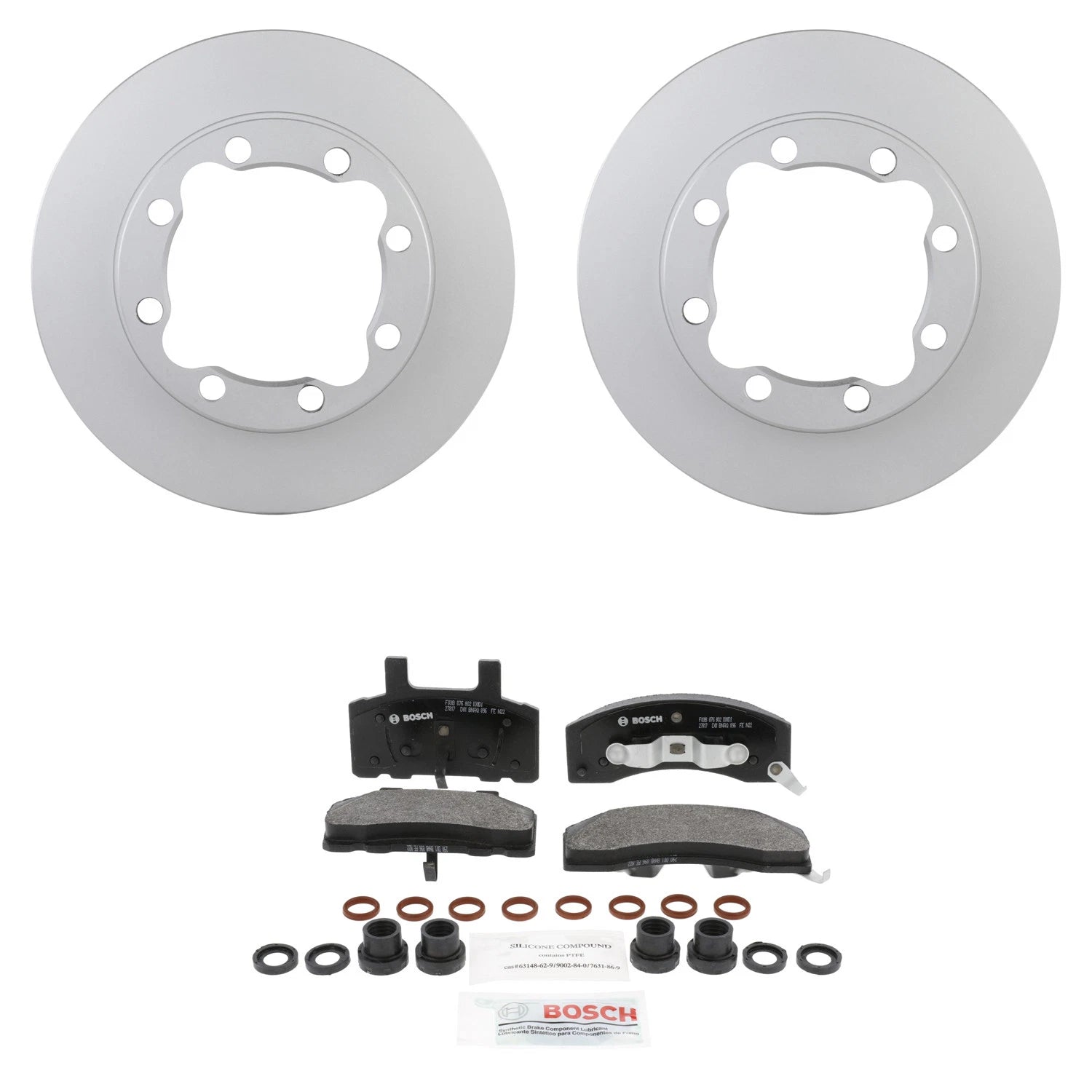 Set of 2 Bosch Quietcast Semi-Met Disc Brake Rotors for K1500 K2500 (1990–1999)