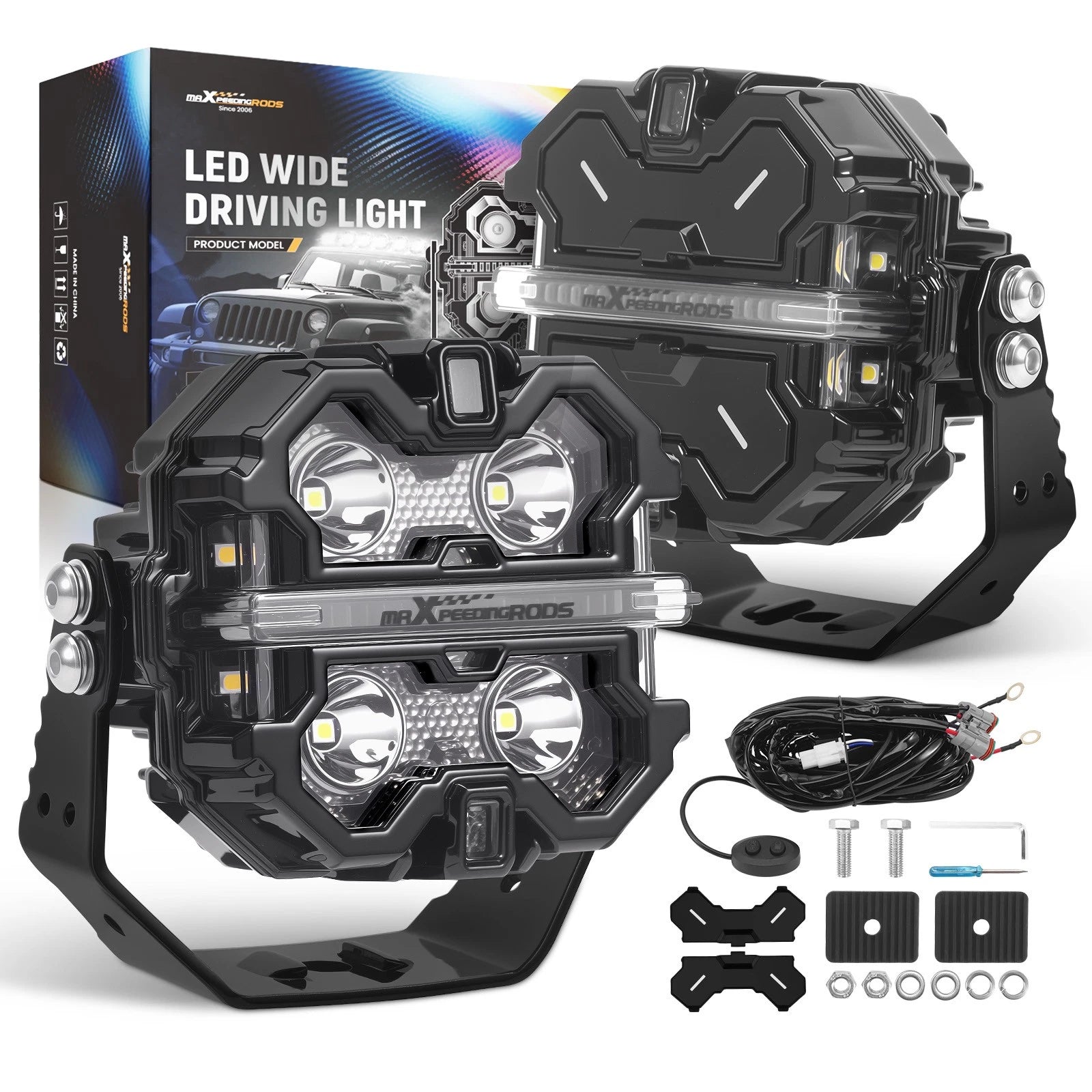 270° LED Driving Light Pods for Off-Road ATV UTV 4x4 (160W, RGB) (12V)