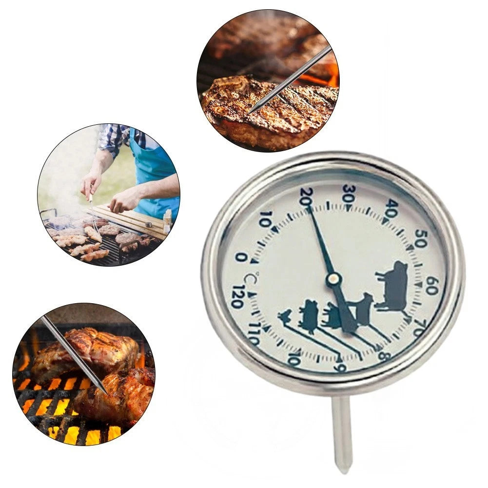 Grill Thermometer Bimetal Stainless Steel for Universal Use