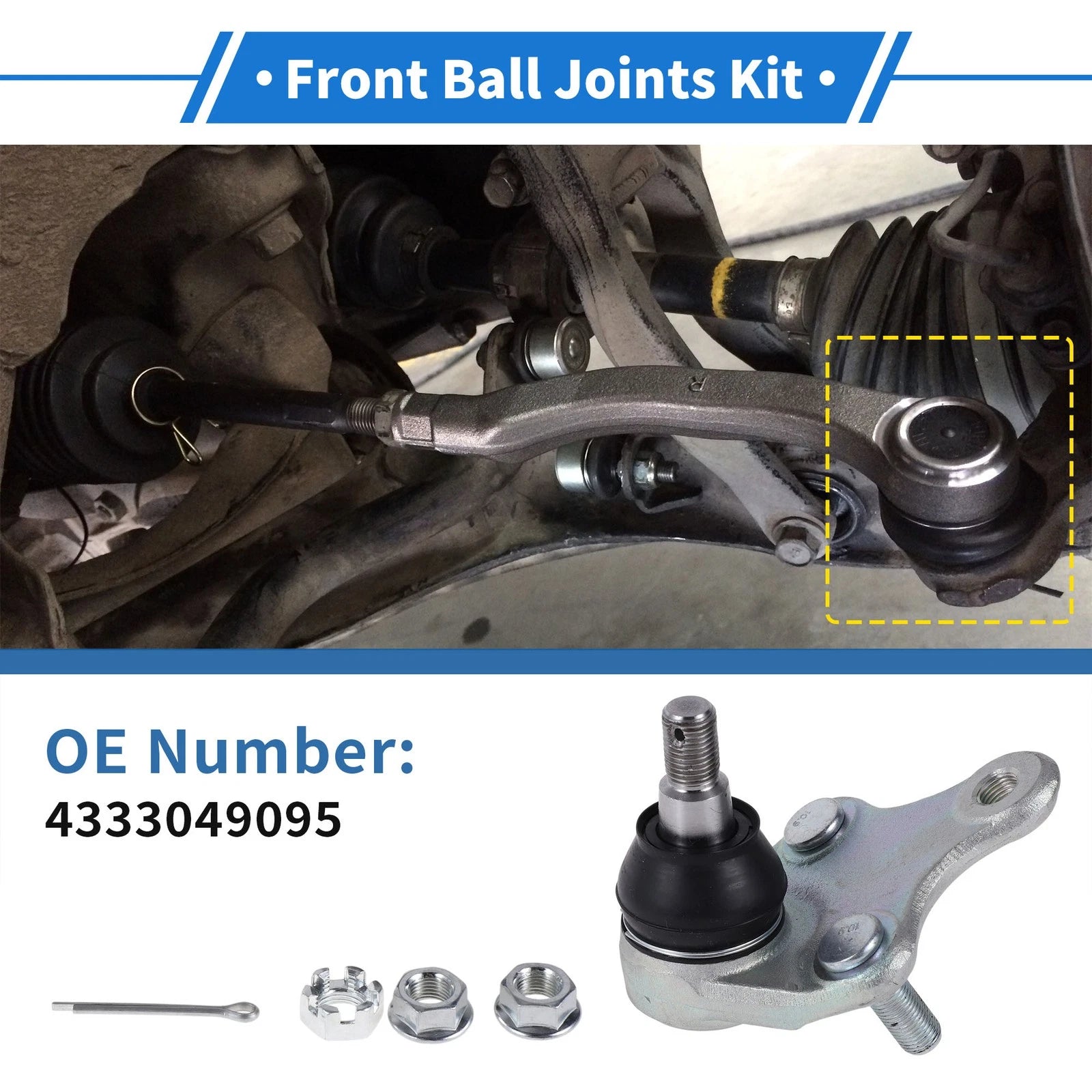 2X Front Lower Ball Joints for Toyota Camry (2017–2022) No. 4333049095