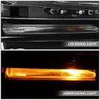 LED Projector Headlight for Chevy Silverado 1500 (2019–2022) - Left, Black Amber